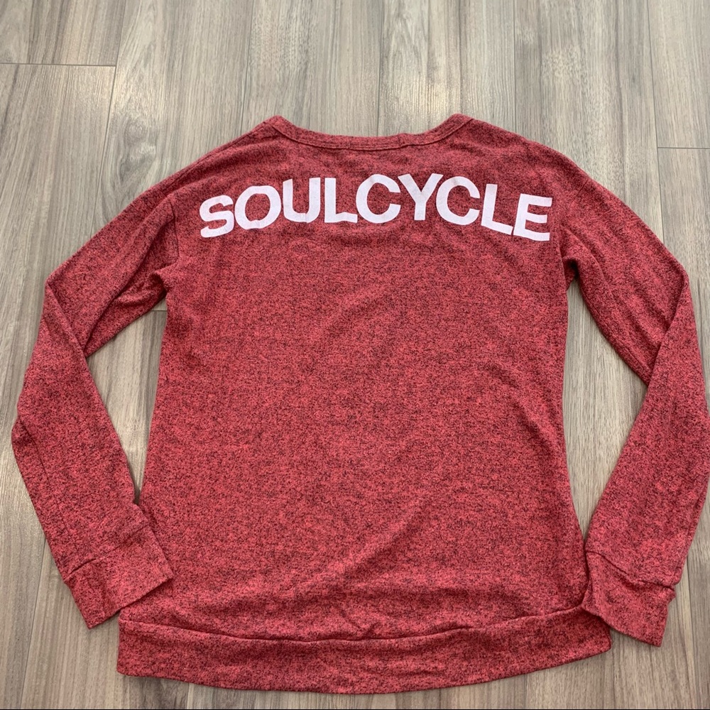 Soulcycle Heathered Hacci Chrysanthemum Long Sleeve Logo Tee Sweatshirt